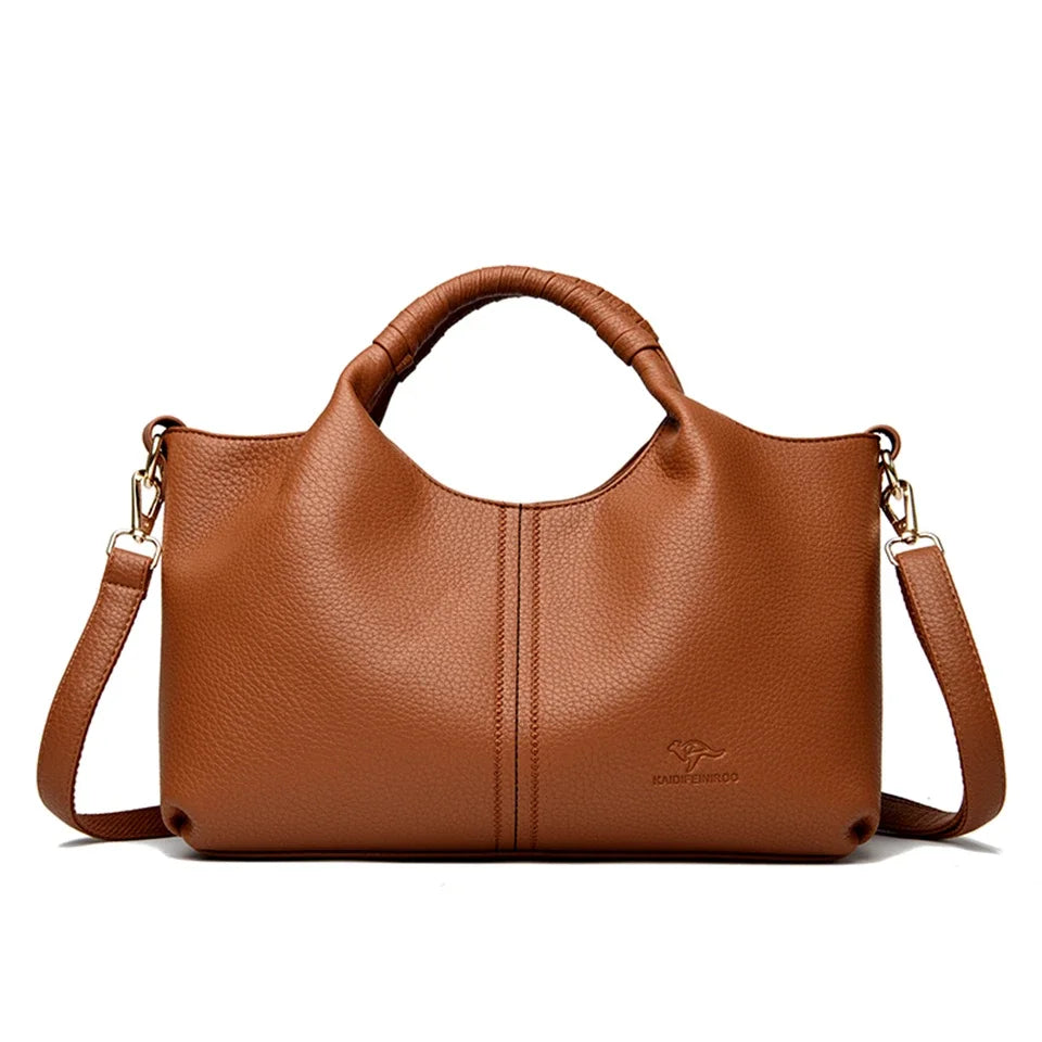 Luxury Soft Leather Women Tote Shoulder Crossbody Bag - ZARAÉ