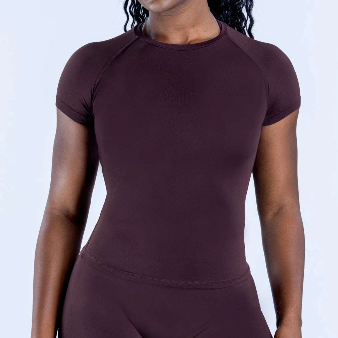 Women Workout Crop Top Short Sleeve Gym Yoga Lightweight Stretchy Longline Shirt