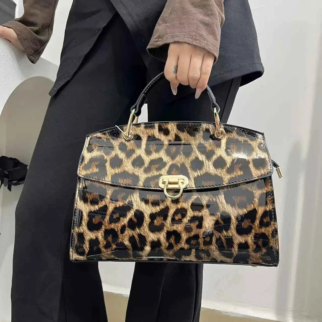 Leopard Print Large Tote Bag Women Shoulder Crossbody