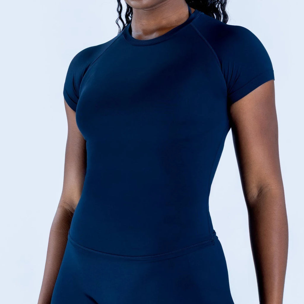 Women Workout Crop Top Short Sleeve Gym Yoga Lightweight Stretchy Longline Shirt