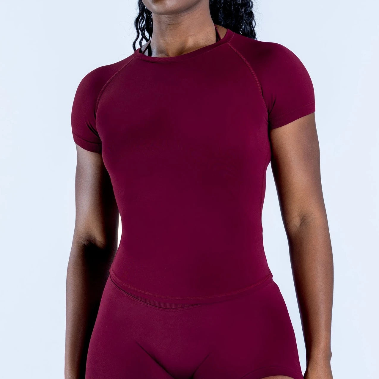 Women Workout Crop Top Short Sleeve Gym Yoga Lightweight Stretchy Longline Shirt