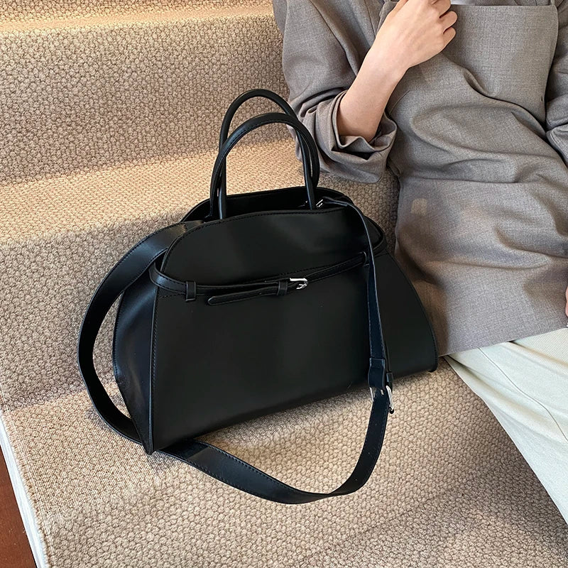 Luxury Large Women Tote Top-Handle Pure Color Shoulder Bag - ZARAÉ